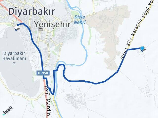 Kabasakal Diyarbakır Havalimanı Arası Kaç Km - Yol Tarifi