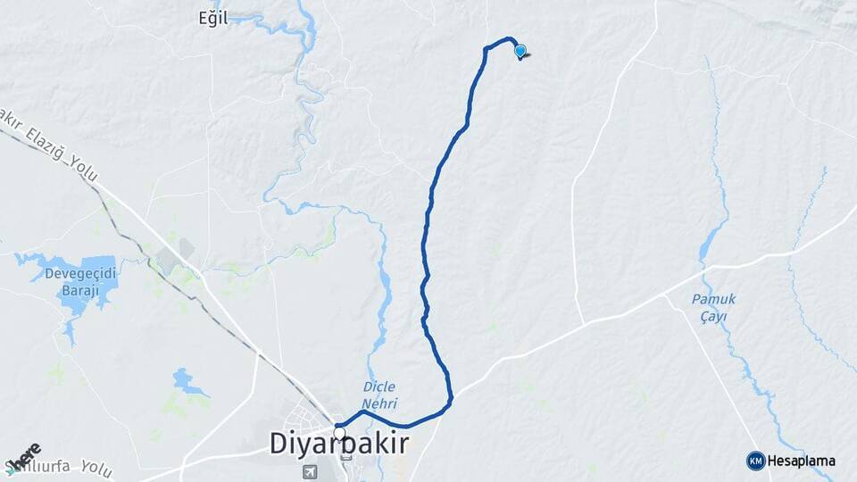 Özekli Diyarbakır Arası Kaç Km - Yol Tarifi