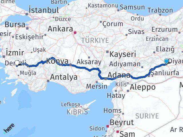 Diyarbakır Yenipazar Aydın Arası Kaç Km - Yol Haritası