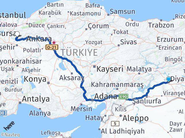 Diyarbakır Yenipazar Bilecik Arası Kaç Km - Yol Haritası