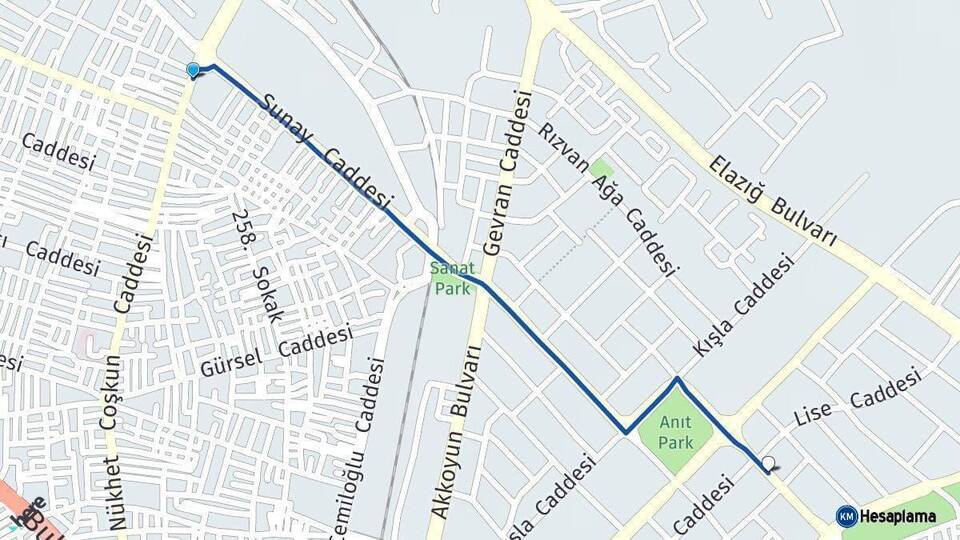 Diyarbakır Yenişehir Arası Kaç Km - Yol Haritası