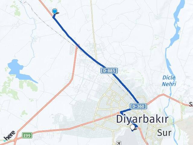 Çelikevler Diyarbakır Havalimanı Arası Kaç Km - Yol Tarifi