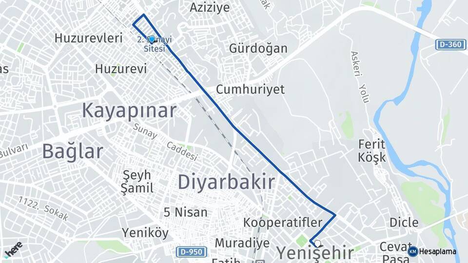 Seyrantepe Sanayi Yenişehir Arası Kaç Km - Yol Tarifi