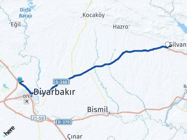 Üçkuyu Silvan Arası Kaç Km - Yol Tarifi