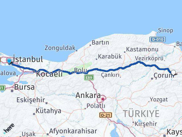 Doubletree By Hilton Istanbul Topkapi Amasya Arası Kaç Km - Yol Tarifi