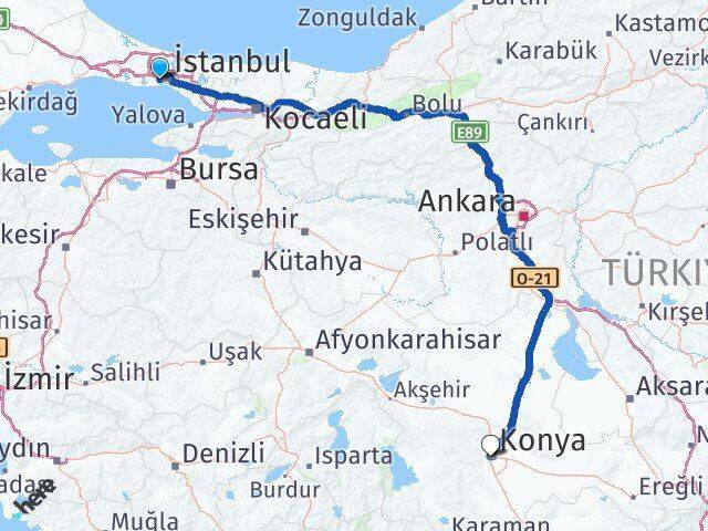 Doubletree By Hilton Istanbul Topkapi Konya Arası Kaç Km - Yol Tarifi