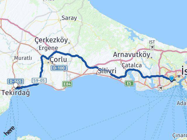 Doubletree By Hilton Istanbul Topkapi Tekirdağ Arası Kaç Km - Yol Tarifi