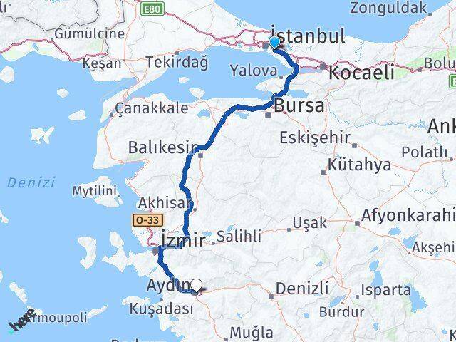 Ataşehir Dudullu Terminali Aydın Arası Kaç Km - Yol Tarifi