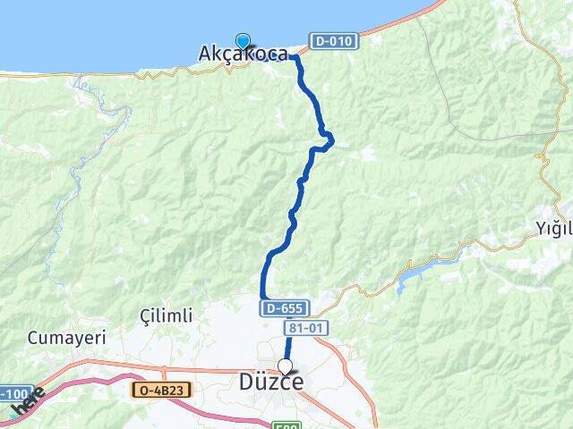 Akçakoca Düzce Otogarı Arası Kaç Km - Yol Tarifi