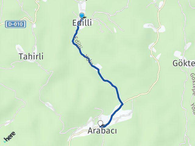 Edilli Arabacı Arası Kaç Km - Yol Tarifi