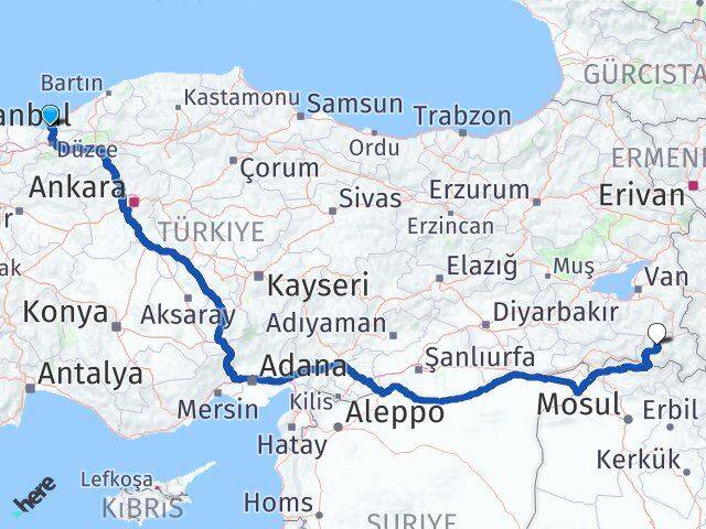 Düzce Akçakoca Hakkari Arası Kaç Km - Yol Haritası