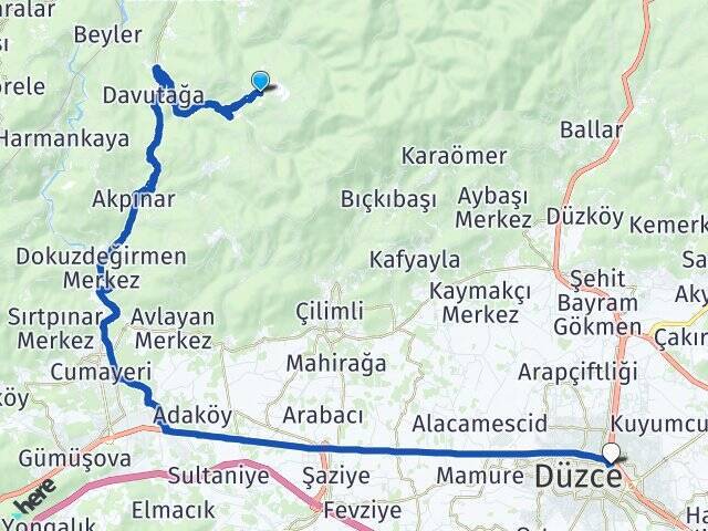 Kurukavak Düzce Otogarı Arası Kaç Km - Yol Tarifi