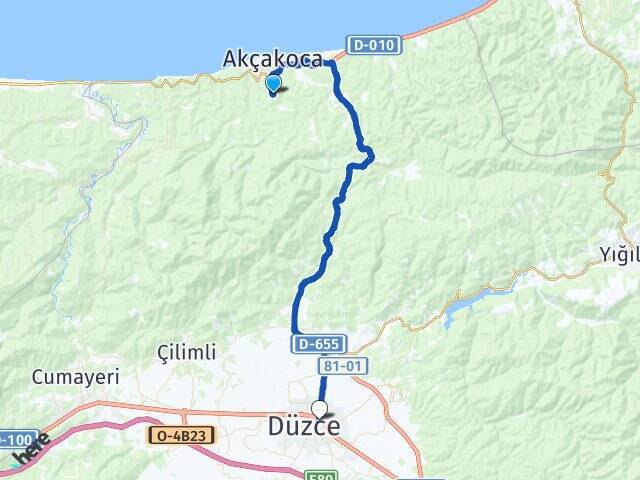 Ortanca Düzce Otogarı Arası Kaç Km - Yol Tarifi