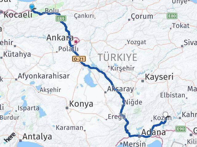 Düzce Andırın Kahramanmaraş Arası Kaç Km - Yol Haritası