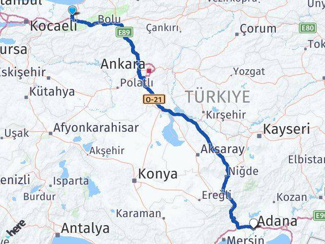 Çilimli Adana Arası Kaç Km - Yol Tarifi