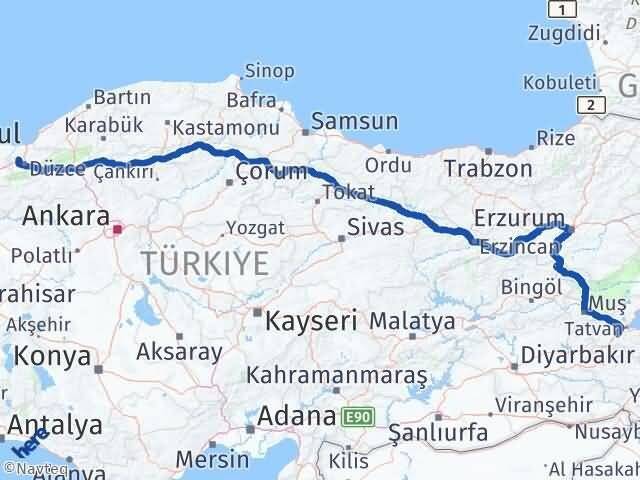 Çilimli Bitlis Arası Kaç Km - Yol Tarifi