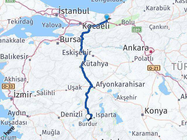 Çilimli Burdur Arası Kaç Km - Yol Tarifi