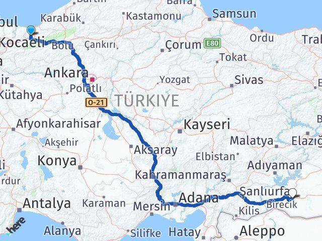 Düzce Çilimli Şanlıurfa Arası Kaç Km - Yol Haritası