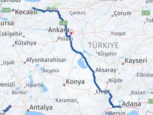 Düzce Cumayeri Adana Arası Kaç Km - Yol Haritası