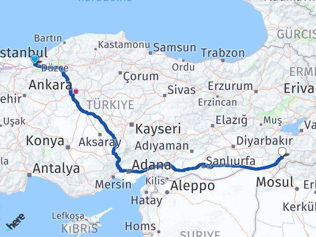 Düzce Cumayeri Şırnak Arası Kaç Km - Yol Haritası