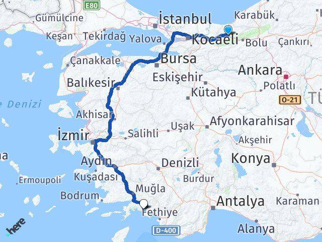 Düzce Dalyan Ortaca Muğla Arası Kaç Km - Yol Haritası