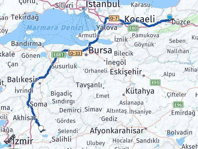 Düzce Gölmarmara Arası Kaç Km - Yol Tarifi