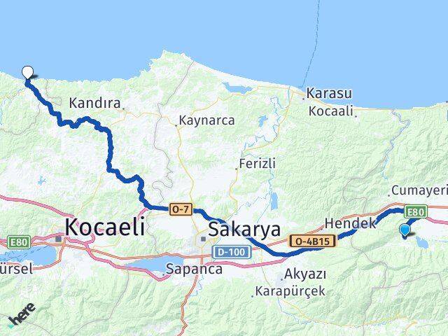 Düzce Gölyaka Ağva Şile İstanbul Arası Kaç Km - Yol Haritası