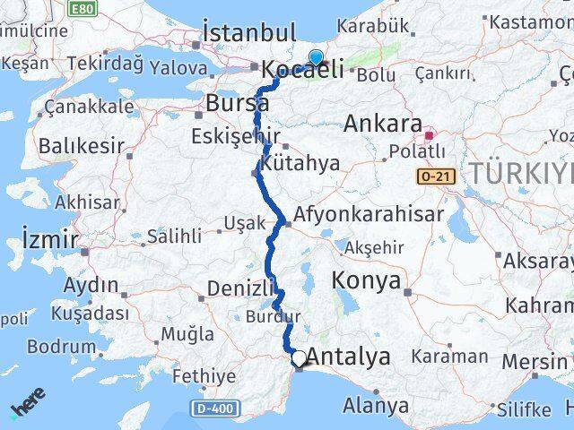Düzce Gölyaka Antalya Arası Kaç Km - Yol Haritası