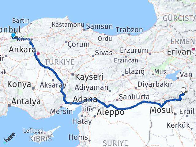 Düzce Gölyaka Hakkari Arası Kaç Km - Yol Haritası