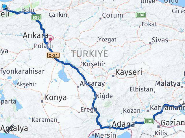 Gümüşova Adıyaman Arası Kaç Km - Yol Tarifi