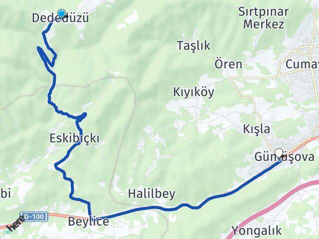 Dededüzü Gümüşova Arası Kaç Km - Yol Tarifi