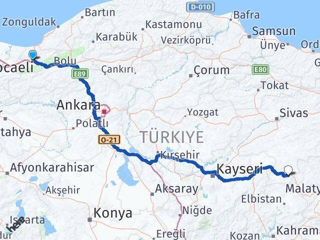 Düzce Gürün Sivas Arası Kaç Km - Yol Haritası