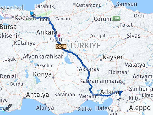 Düzce Hassa Hatay Arası Kaç Km - Yol Haritası