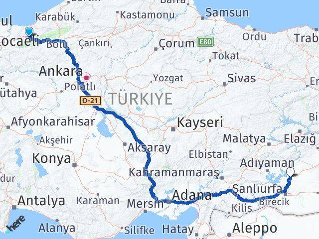 Düzce Hilvan Şanlıurfa Arası Kaç Km - Yol Haritası