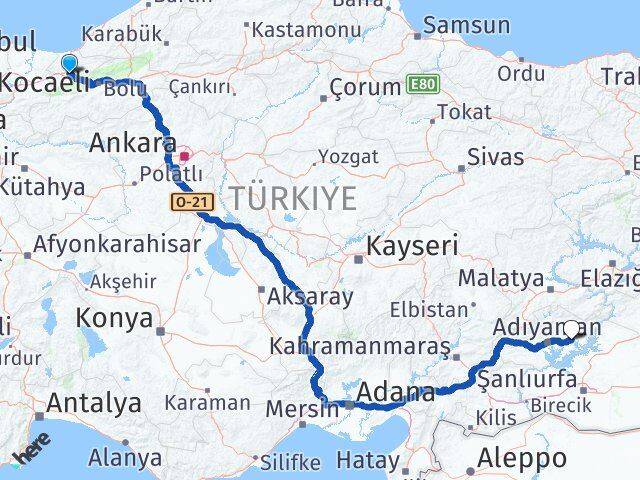 Düzce Kahta Adıyaman Arası Kaç Km - Yol Haritası
