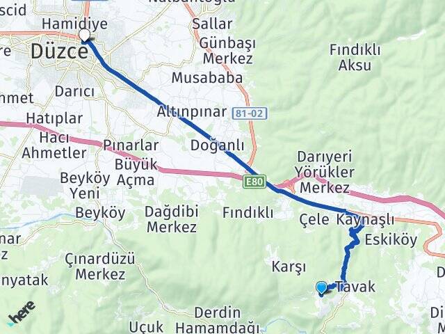 Çamoluk Düzce Otogarı Arası Kaç Km - Yol Tarifi