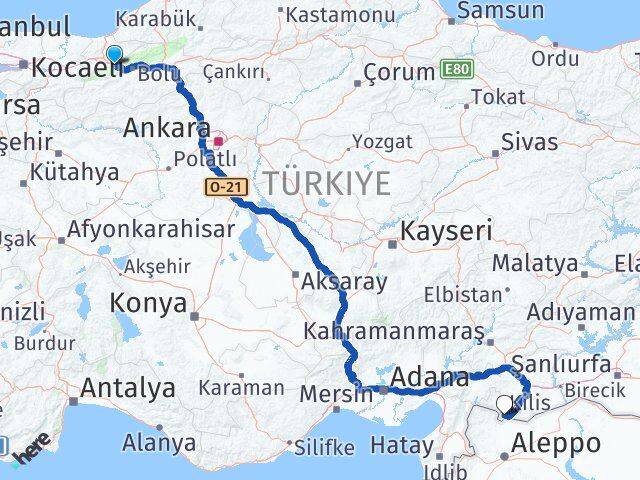 Düzce Kaynaşlı Kilis Arası Kaç Km - Yol Haritası