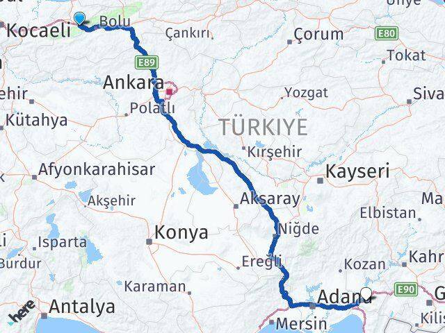 Düzce Kaynaşlı Osmaniye Arası Kaç Km - Yol Haritası