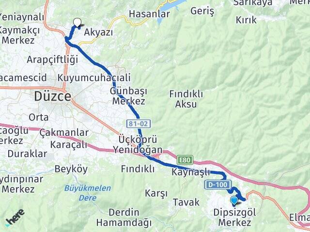 Yeşiltepe Düzce Üniversitesi Arası Kaç Km - Yol Tarifi