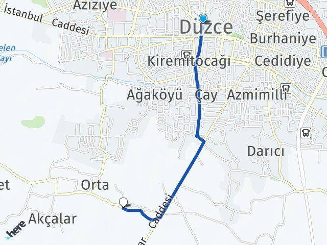 Düzce Otluoğlu Arası Kaç Km - Yol Haritası