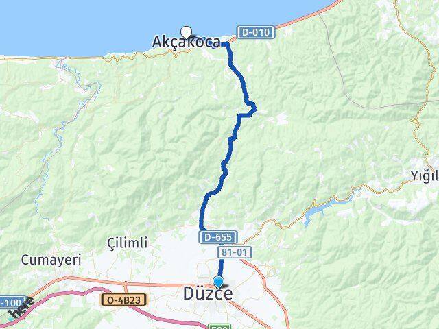 Düzce Otogarı Akçakoca Arası Kaç Km - Yol Tarifi