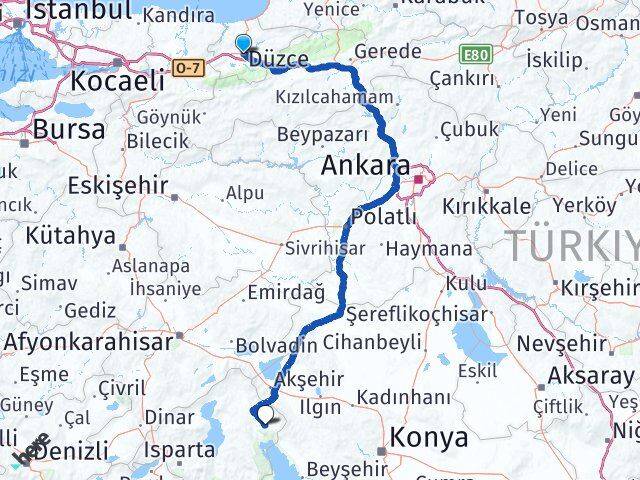 Düzce Şarkikaraağaç Isparta Arası Kaç Km - Yol Haritası