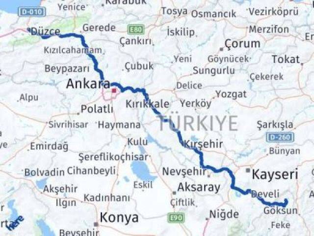 Düzce Tufanbeyli Adana Arası Kaç Km - Yol Haritası