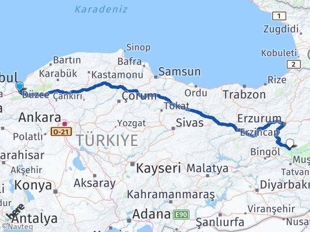 Düzce Varto Arası Kaç Km - Yol Tarifi