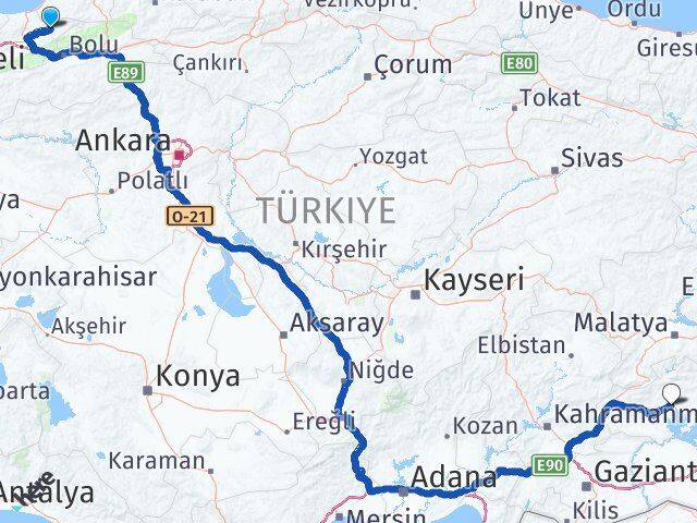 Yığılca Adıyaman Arası Kaç Km - Yol Tarifi