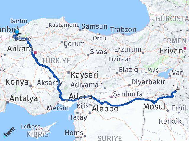 Düzce Yığılca Hakkari Arası Kaç Km - Yol Haritası