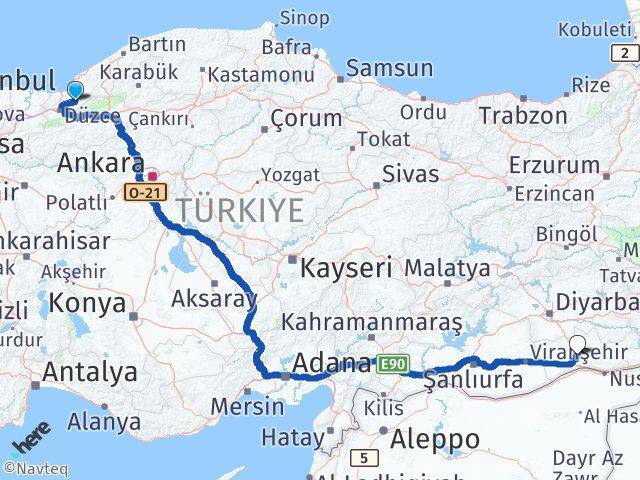 Düzce Yığılca Mardin Arası Kaç Km - Yol Haritası