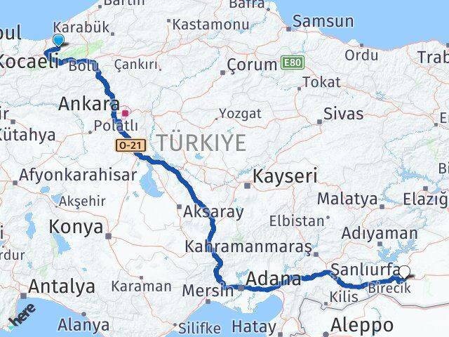 Düzce Yığılca Şanlıurfa Arası Kaç Km - Yol Haritası