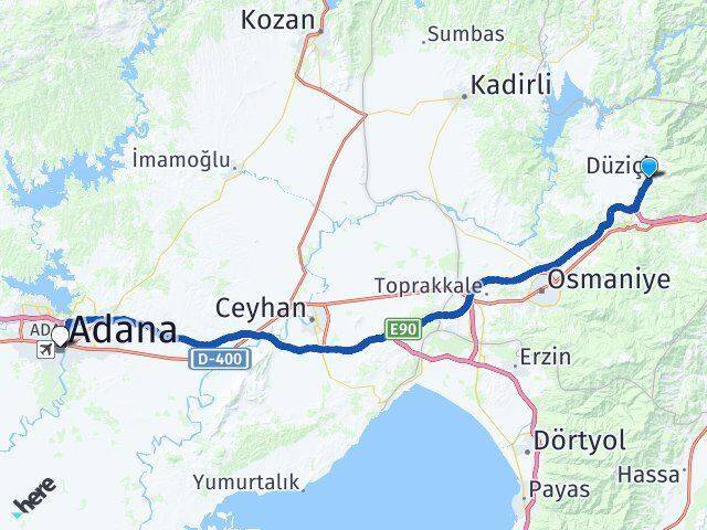 Düziçi Otogarı Adana Arası Kaç Km - Yol Tarifi