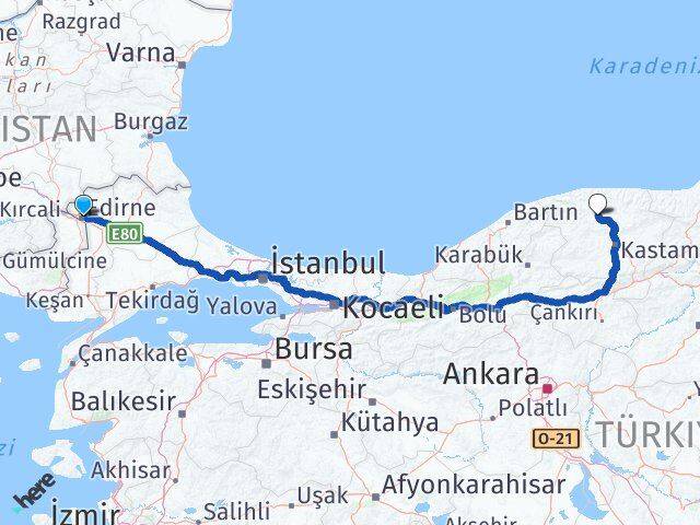 Edirne Ağlı Arası Kaç Km - Yol Tarifi
